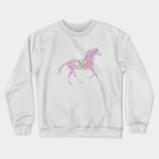 Horse Animal Riding Text Word Cloud Crewneck Sweatshirt